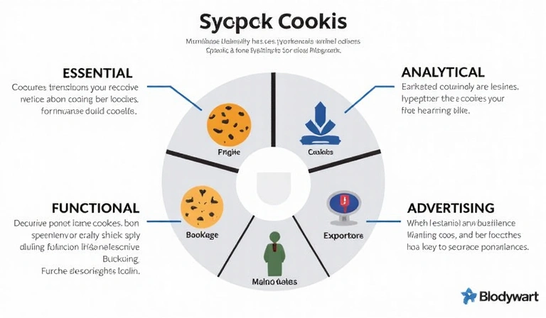 Diagram przedstawiający różne typy plików cookie i ich funkcje